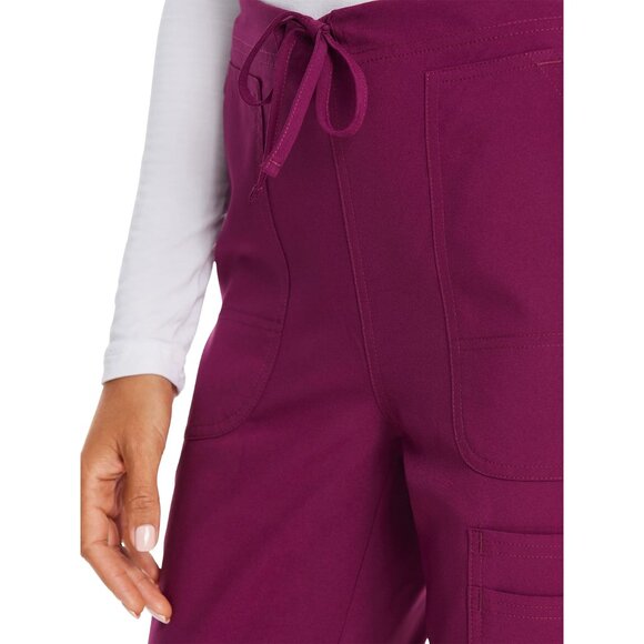 NWT Scrubstar Women's Core Essentials Drawstring Cargo Scrub Pants Wine Sizes S - Picture 4 of 6